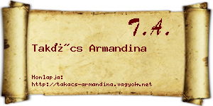 Takács Armandina névjegykártya